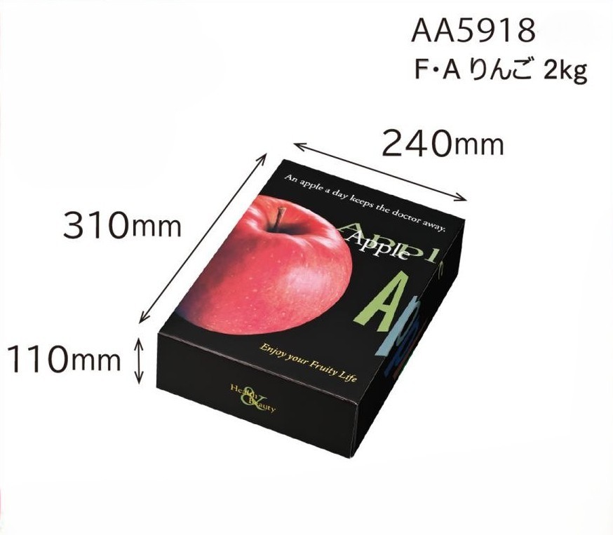 【りんご用化粧箱】F・Aりんご　2Kg　（40枚入）　内寸：240×310×Ｈ110mm