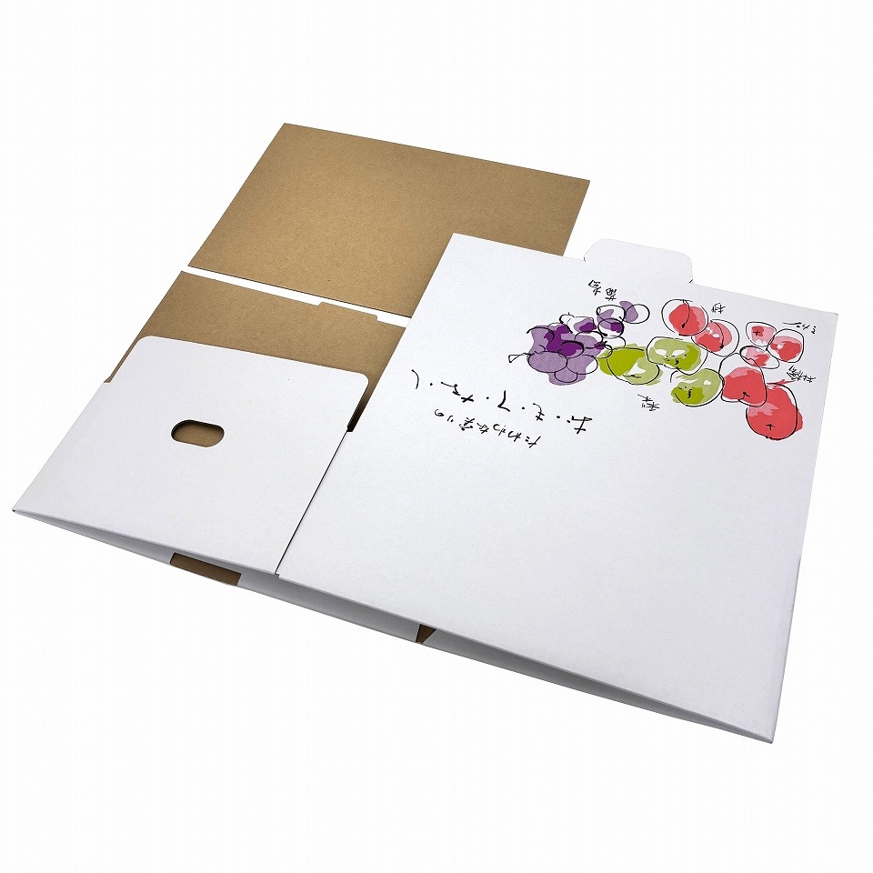 【おもてなし箱 一体型 中 10枚入】 果物箱 贈答ケース フルーツ詰め合わせ用 化粧箱(AA1321-10)