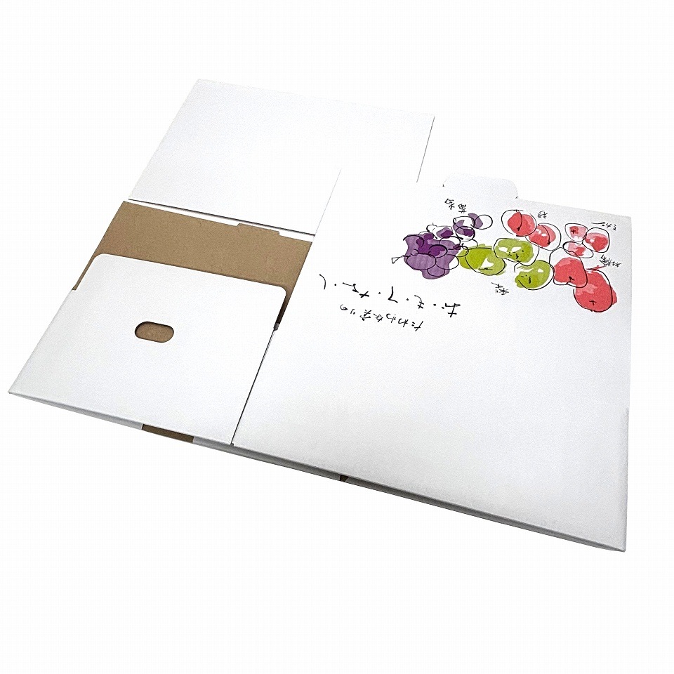 【おもてなし箱 一体型 大 10枚入】 果物箱 贈答ケース フルーツ詰め合わせ用 化粧箱(AA1320-10)