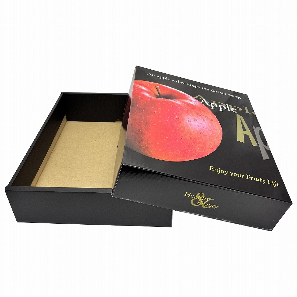 りんご用化粧箱】F・Aりんご 5Kg （30枚入） 内寸：435×345×Ｈ105mm | オリカ製品,紙器箱 |  葡萄栽培用果樹袋の販売や農業資材の通販｜葡萄館 朝どれ 信州りんご ２キロ（箱の重さ ）#abf