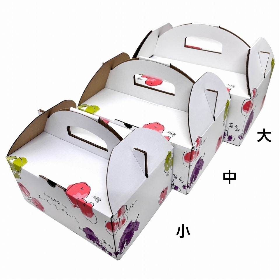 【おもてなし手提箱 中 10枚入】果物ギフト箱 贈答ケース フルーツ詰め合わせ用 (AA1332-10)