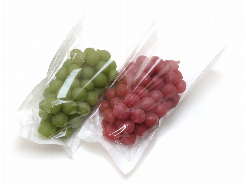 ぶどう三角福袋　特特大透明（無地エコ）　3000枚/箱　セロハン部分の印刷無地・紙部分印刷あり