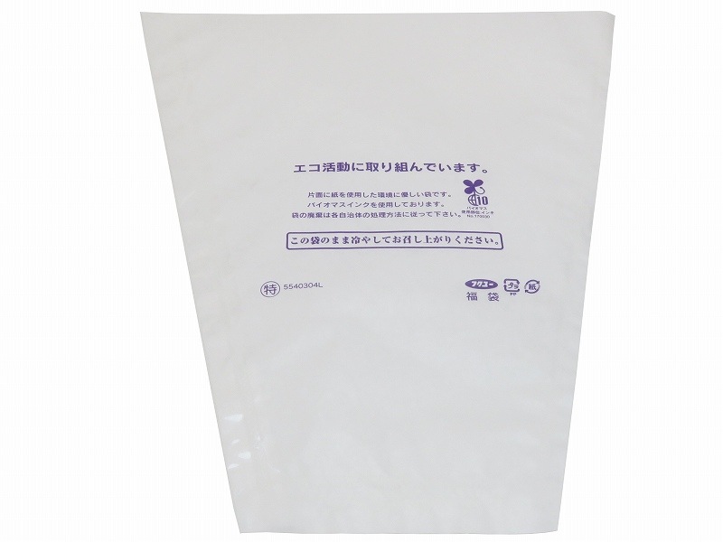 ぶどう三角福袋　特大透明（無地エコ）　3000枚/箱　セロハン部分の印刷無地・紙部分印刷あり