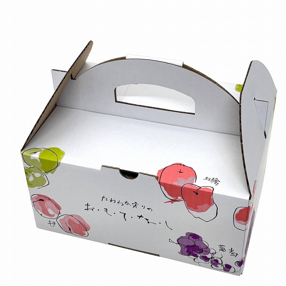 【おもてなし手提箱 小 10枚入】果物ギフト箱 贈答ケース フルーツ詰め合わせ用 (AA1333-10)