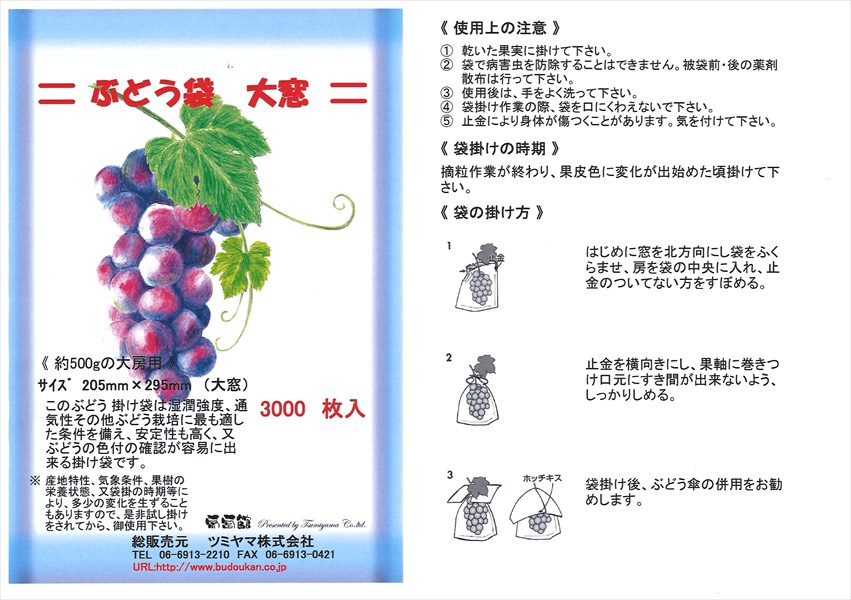 ぶどう袋 大窓 セロハン 透明 窓付 3000枚/箱 205×295mm (エリートプラス 大窓開 止付) 果実袋 葡萄袋 窓付袋 大袋 ウラツヤツヤで! やさしさプラス! リニューアル!