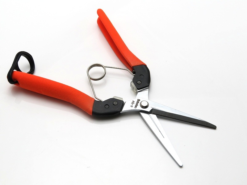 サボテン 衝撃吸収 ロング芽切はさみ 【トマト、ナス、きゅうりに最適】 全長200mm 刃長58mm 腱鞘炎対策品 No.AG-9