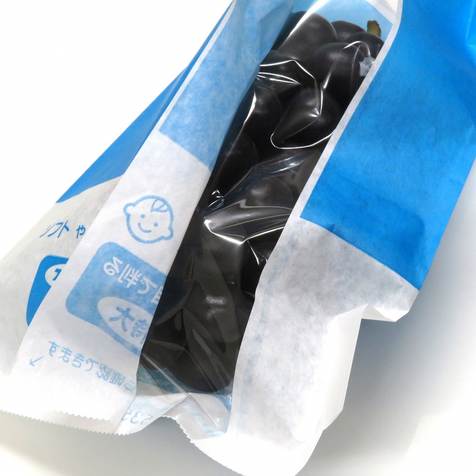 緑ぶどう専用袋 特大窓　セロハン 透明 窓付 2/3青 (エリートプラス 特大窓開 止付) 100枚入 ウラツヤツヤで！ やさしさプラス！ リニューアル！M！