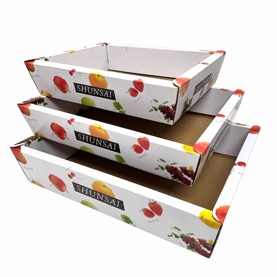 【フルーツ盛り合わせ用】あずま箱　旬彩　大（80枚入）　内寸：360×275×Ｈ85mm
