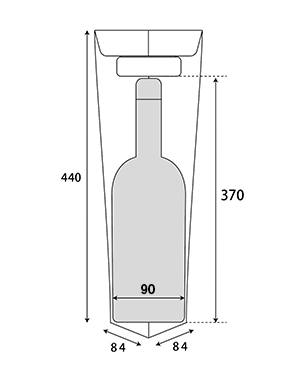 【屋号必須】ボトルキャリー１本クラフト　100枚入り　84×84×440 mm