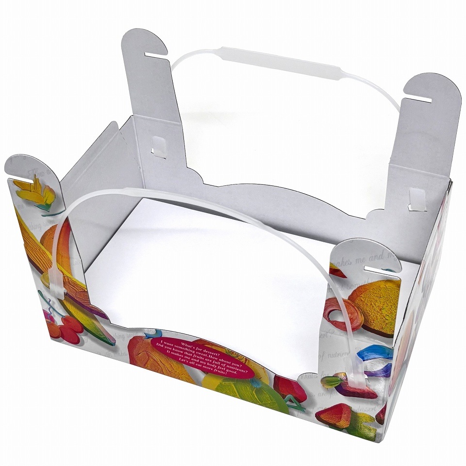 【フルーツ用手さげ箱】ニューたなきゅー窓付スイート　中（10枚入）　内寸：280×180×Ｈ105mm