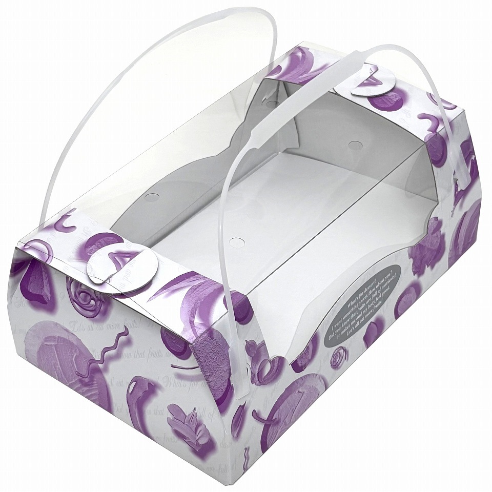 【フルーツ用手さげ箱】ニューたなきゅー窓付ペール　中（60枚入）　内寸：280×180×Ｈ105mm