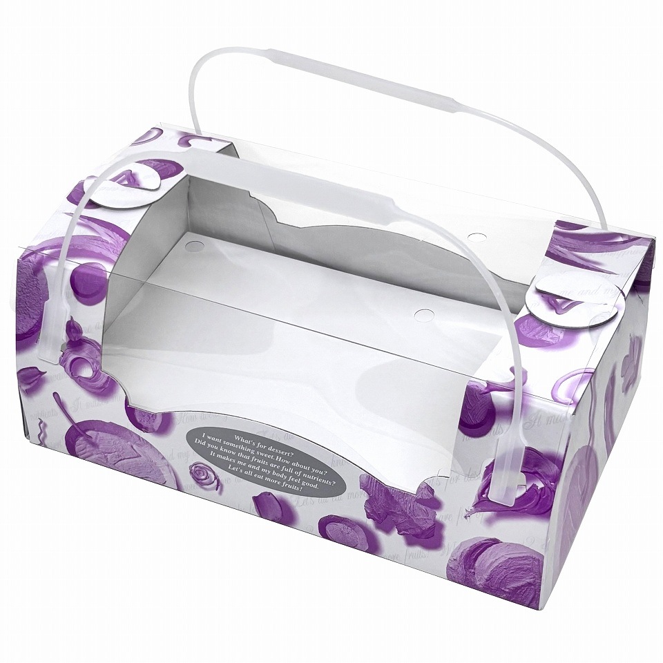 【フルーツ用手さげ箱】ニューたなきゅー窓付ペール　中（10枚入）　内寸：280×180×Ｈ105mm