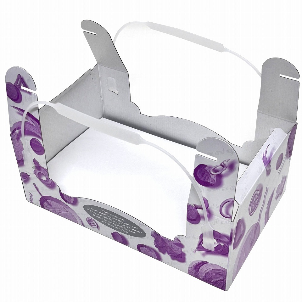 【フルーツ用手さげ箱】ニューたなきゅー窓付ペール　中（10枚入）　内寸：280×180×Ｈ105mm