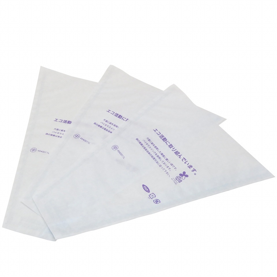 ぶどう三角袋 中ブルー(無地エコ)3000枚/箱 セロハン部分の印刷無地・紙部分印刷あり