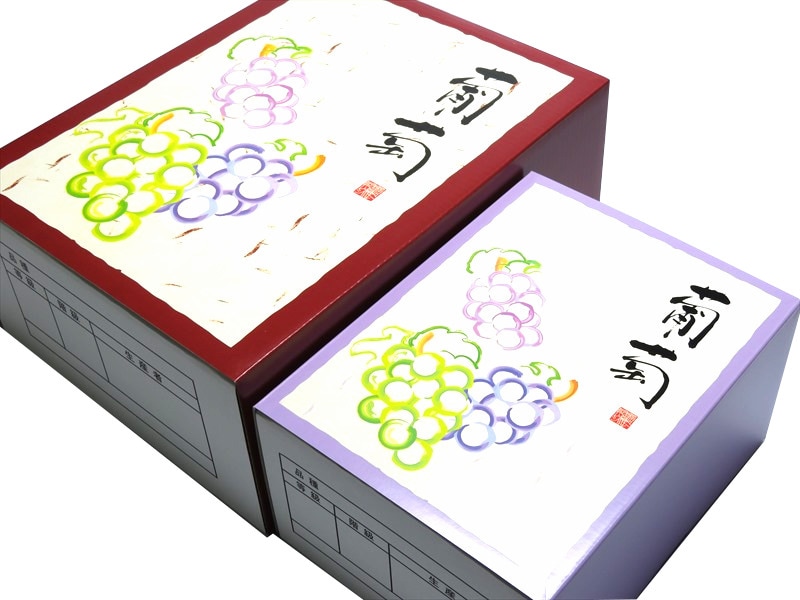 倉田農園 窪 高級ぶどう 2箱 高級ぶどう化粧箱 OT-F2 葡萄 ライトグリーン セット 50枚