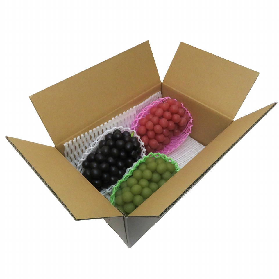 ぶどうA式タイプ 宅配専用箱 3.0サイズ 三色ぶどう（25×38×高さ14cm