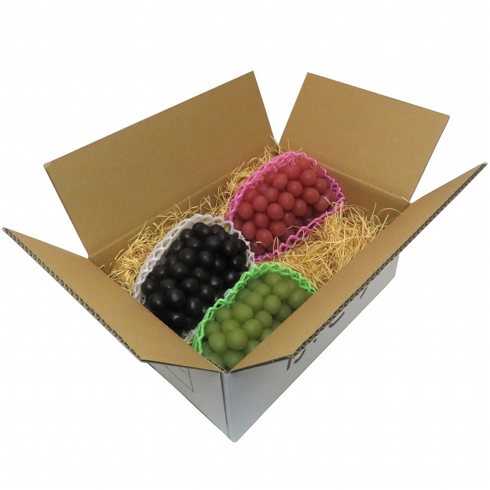 ぶどうA式タイプ　宅配専用箱　3.0サイズ 三色ぶどう（25×38×高さ14ｃｍ） 30枚/箱 リニューアル！！ ※通常・冷蔵での宅配も可能です。