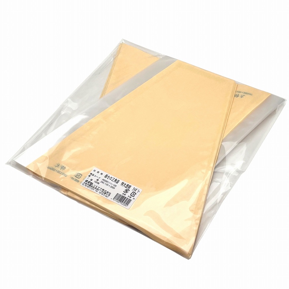 ぶどう出荷用三角袋カラー　特大透明　01（アイボリー）290/130×295（100枚）