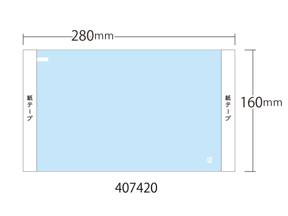 テープ付 透明シート　25WHT-100（160×280ｍｍ）6000枚入/箱