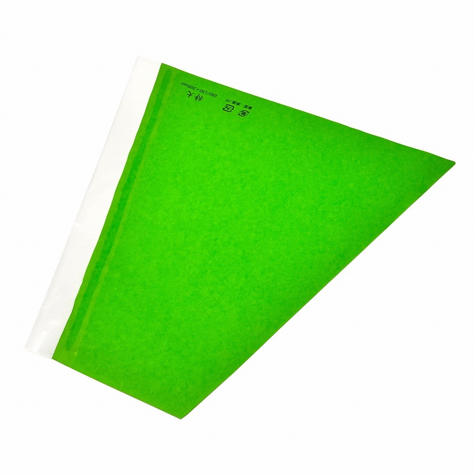 ぶどう出荷用三角袋カラー 特大透明 04(ライトグリーン)290/130×295(100枚)