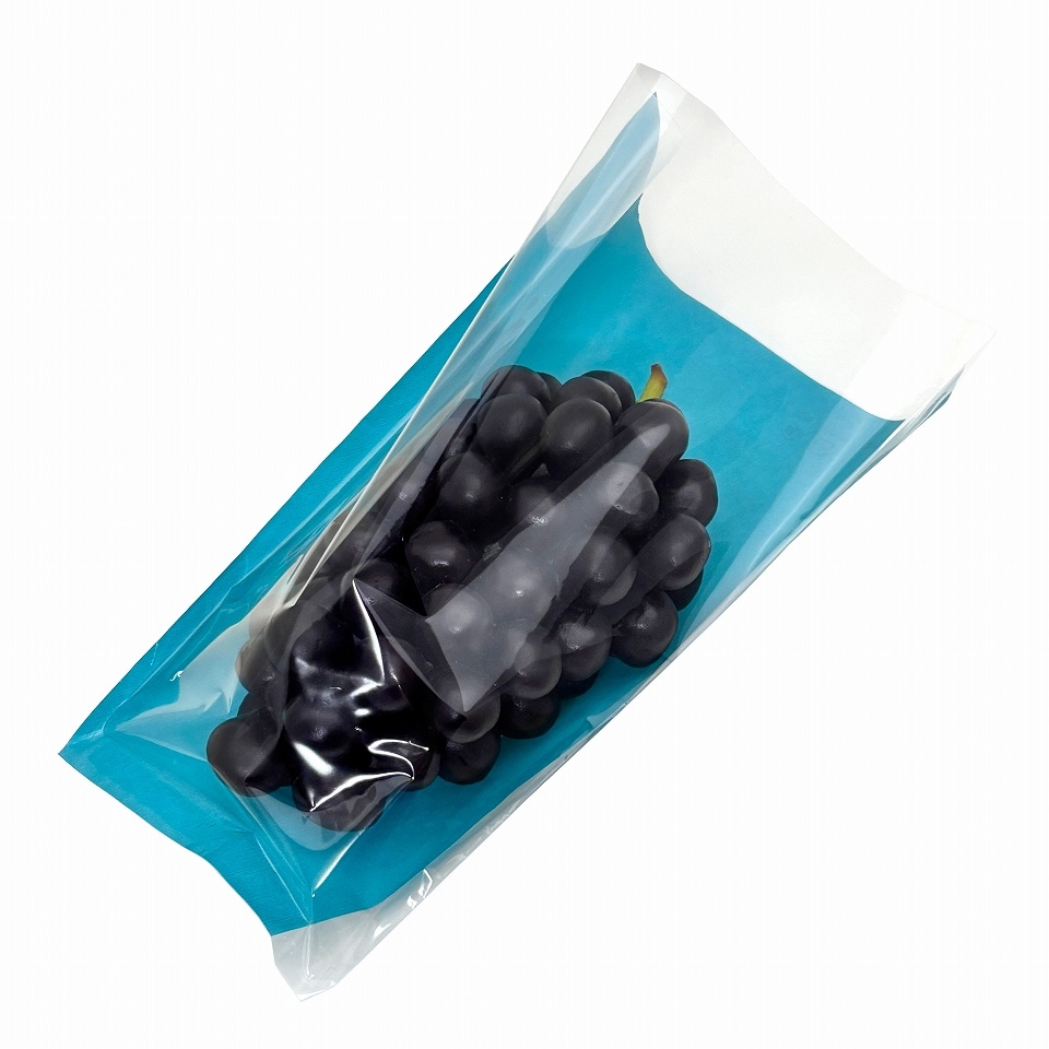 ぶどう出荷用三角袋カラー 特大透明 06(ターコイズ)290/130×295(100枚)