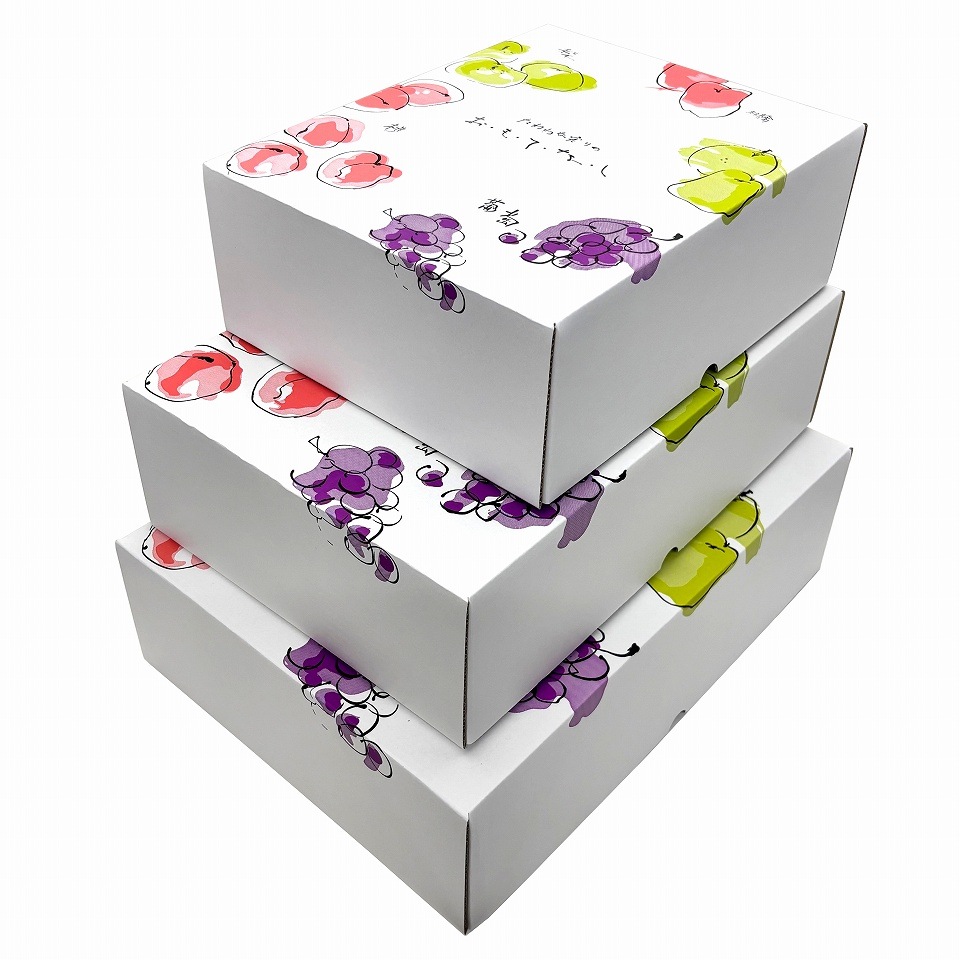 【おもてなし箱　中　40枚入】　果物箱　　贈答ケース　フルーツ詰め合わせ用　化粧箱（AA1302）