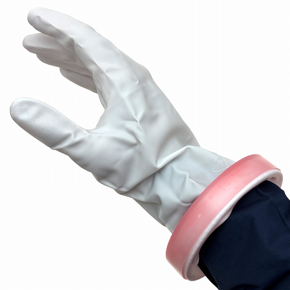 水ダレ　シャットアウト手袋　Lサイズ（男性用）　メリット塗布用 手袋　ジベ処理用 手袋　雨天時の果実収穫用 手袋