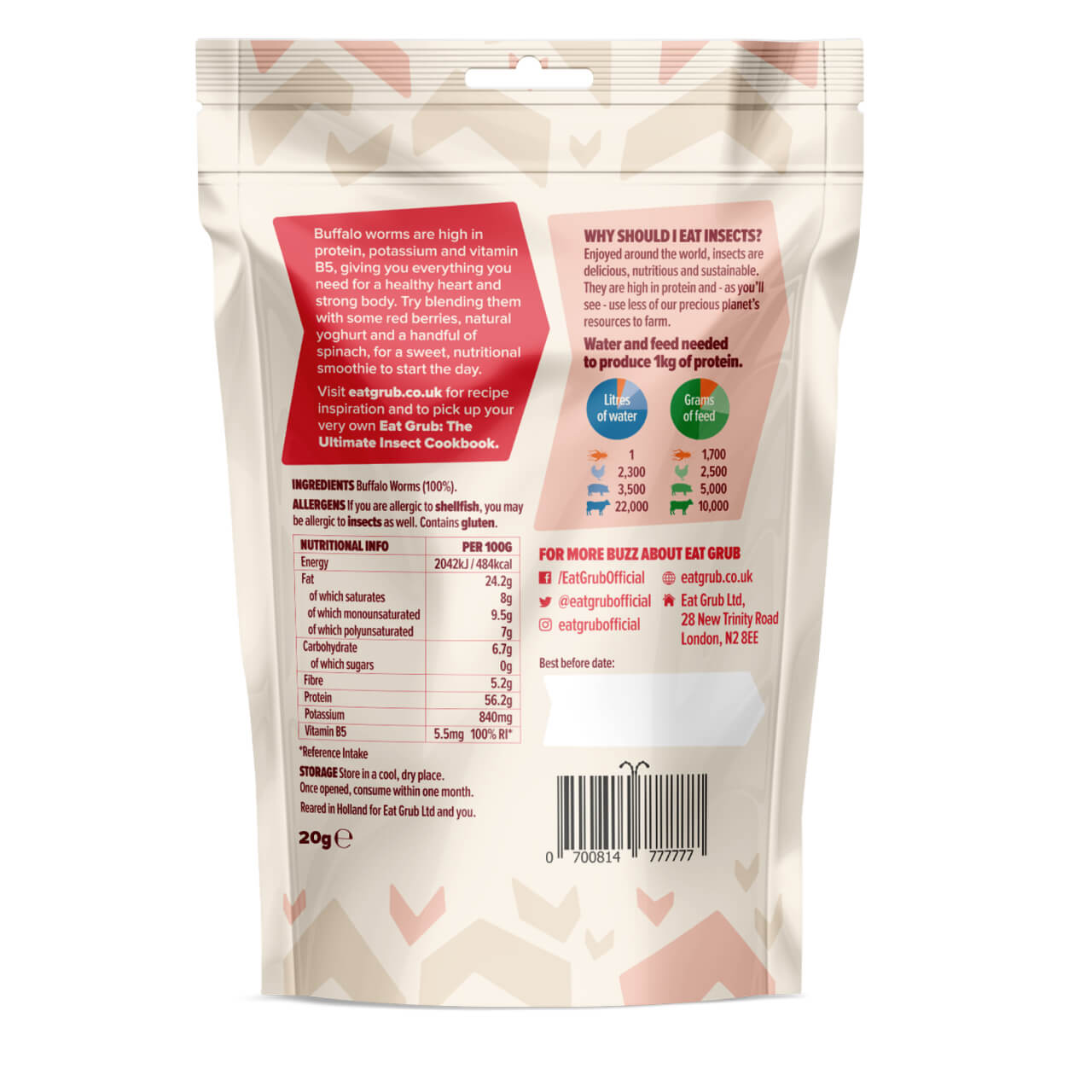 Eat Grub ���å��󥰥��꡼��Small���Хåե�������ࡡ20g x 12��