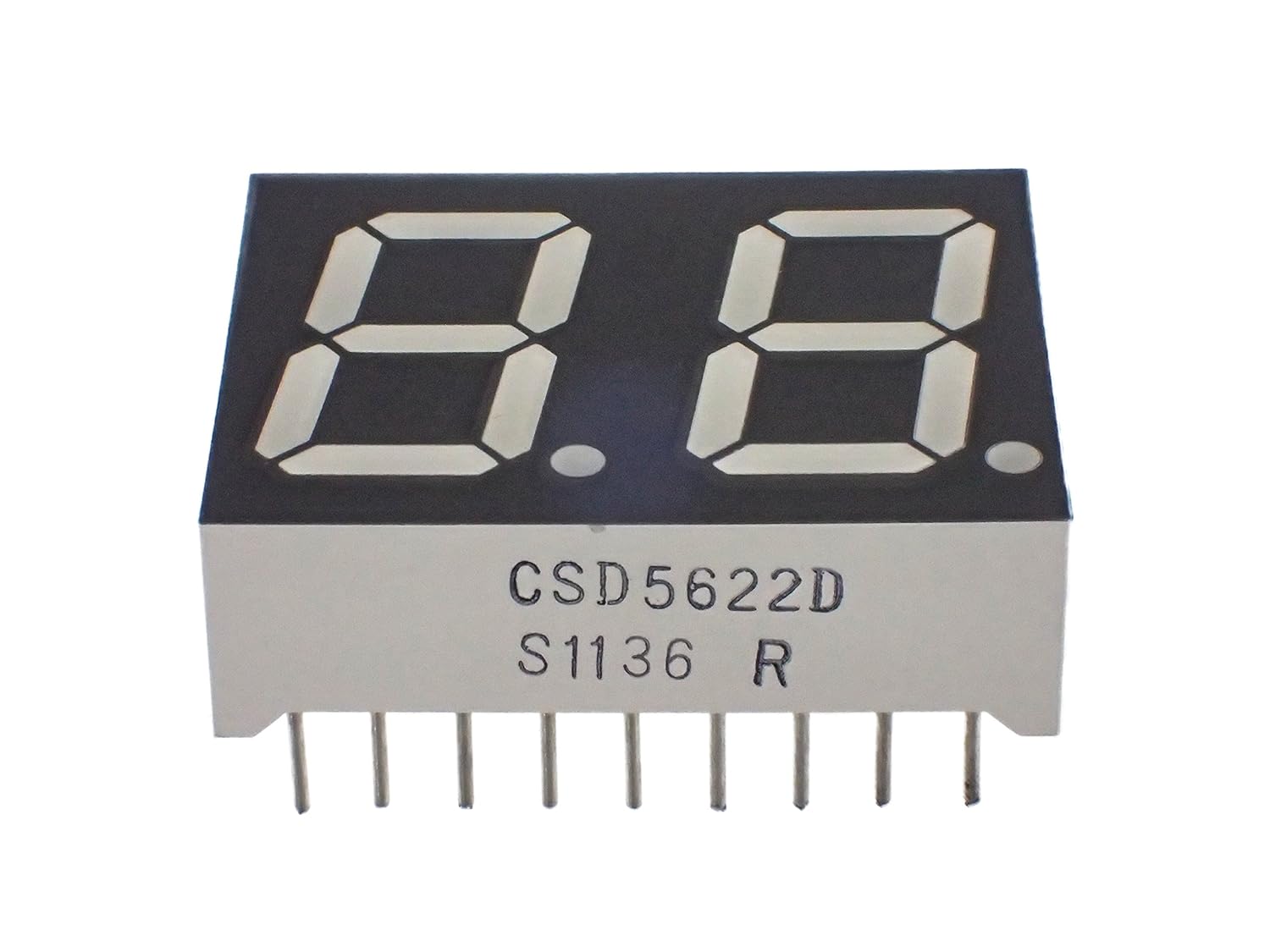 CHINA SEMICONDUCTOR   2桁 7セグ LED 超高輝度 赤色 CSD-5622D