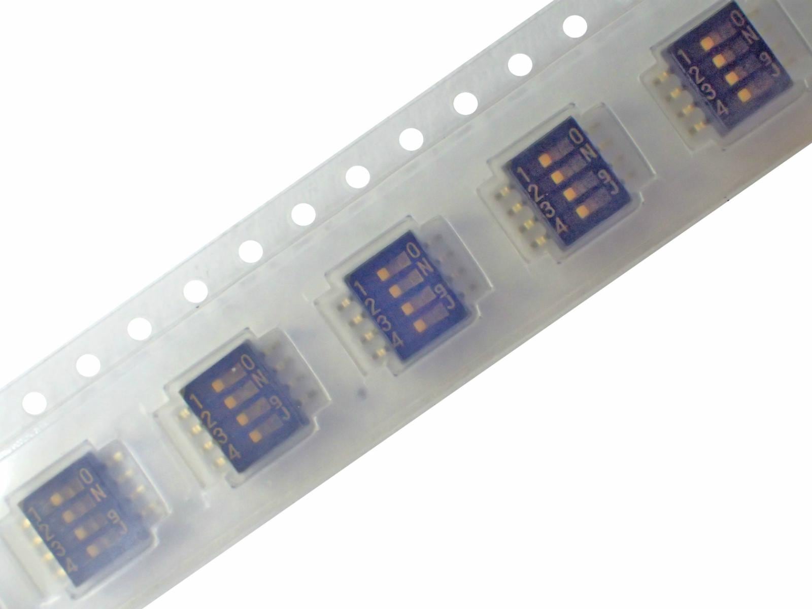 COPAL スライドスイッチ 4極 ハーフピッチ CHSシリーズ CHS-04TB (5個セット)