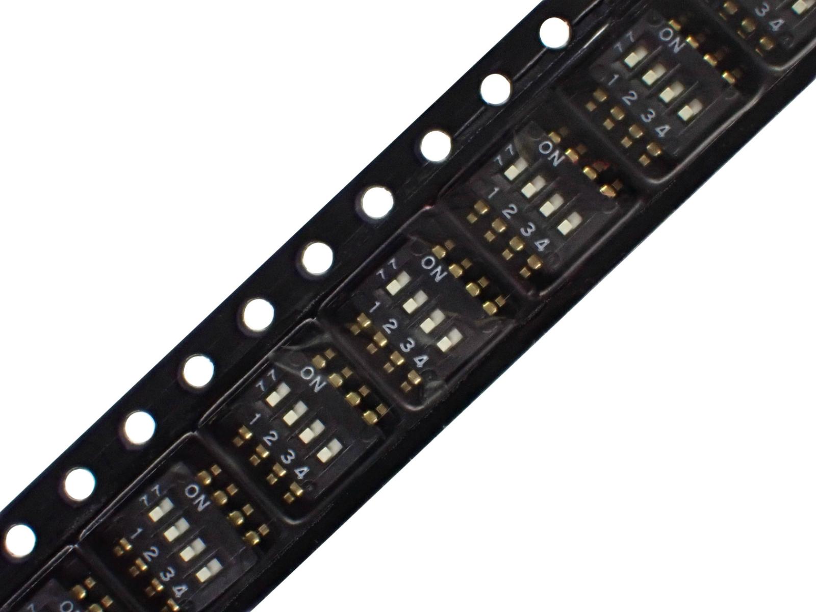 OMRON 超薄形 サーフェスマウント スライド ディップスイッチ 4極 A6H-4101-PM (5個セット)