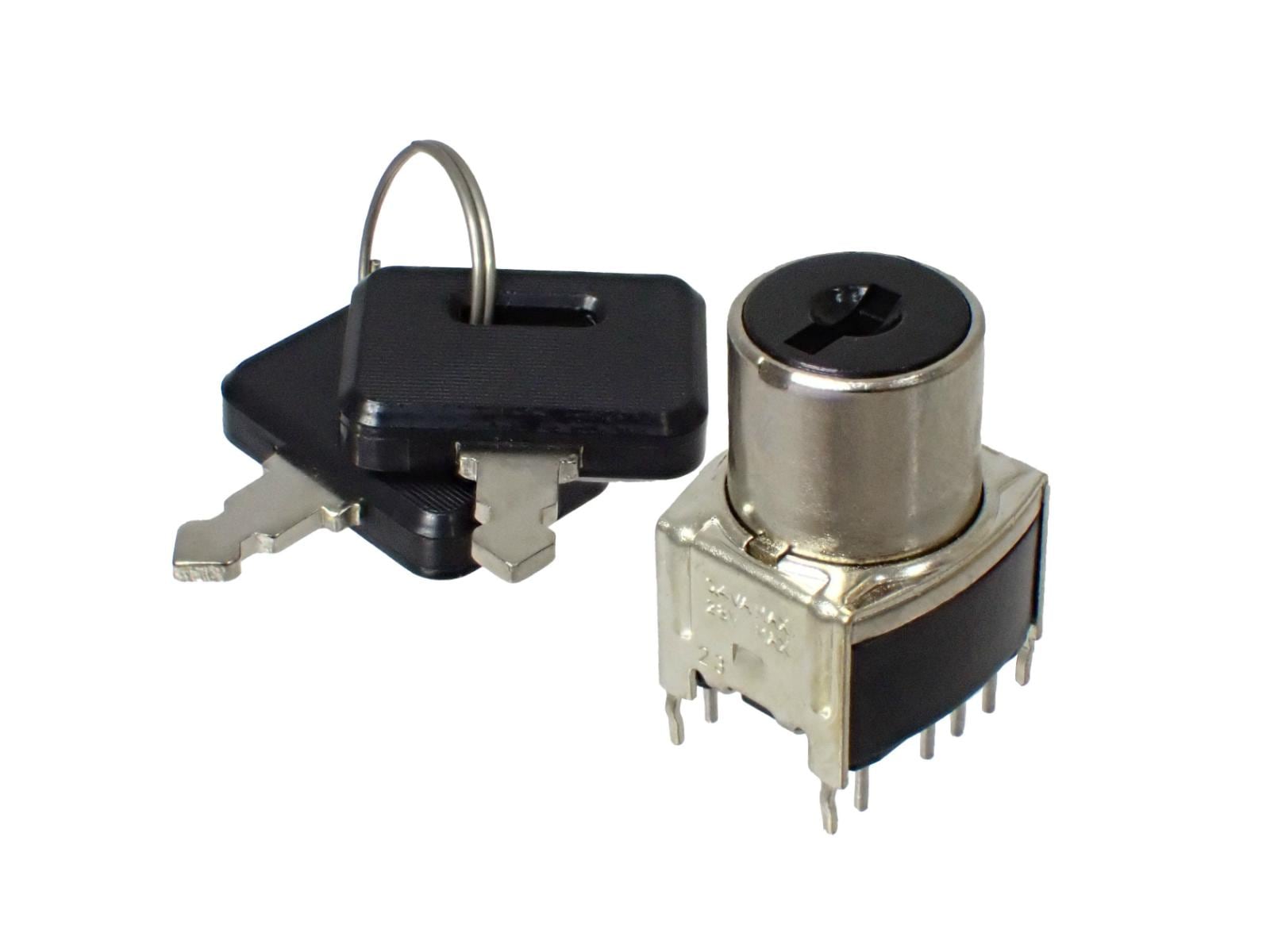 NKK 超小形 キーロックスイッチ 2極 ON-ON-ON 45度ステップ SK-24EBKB4