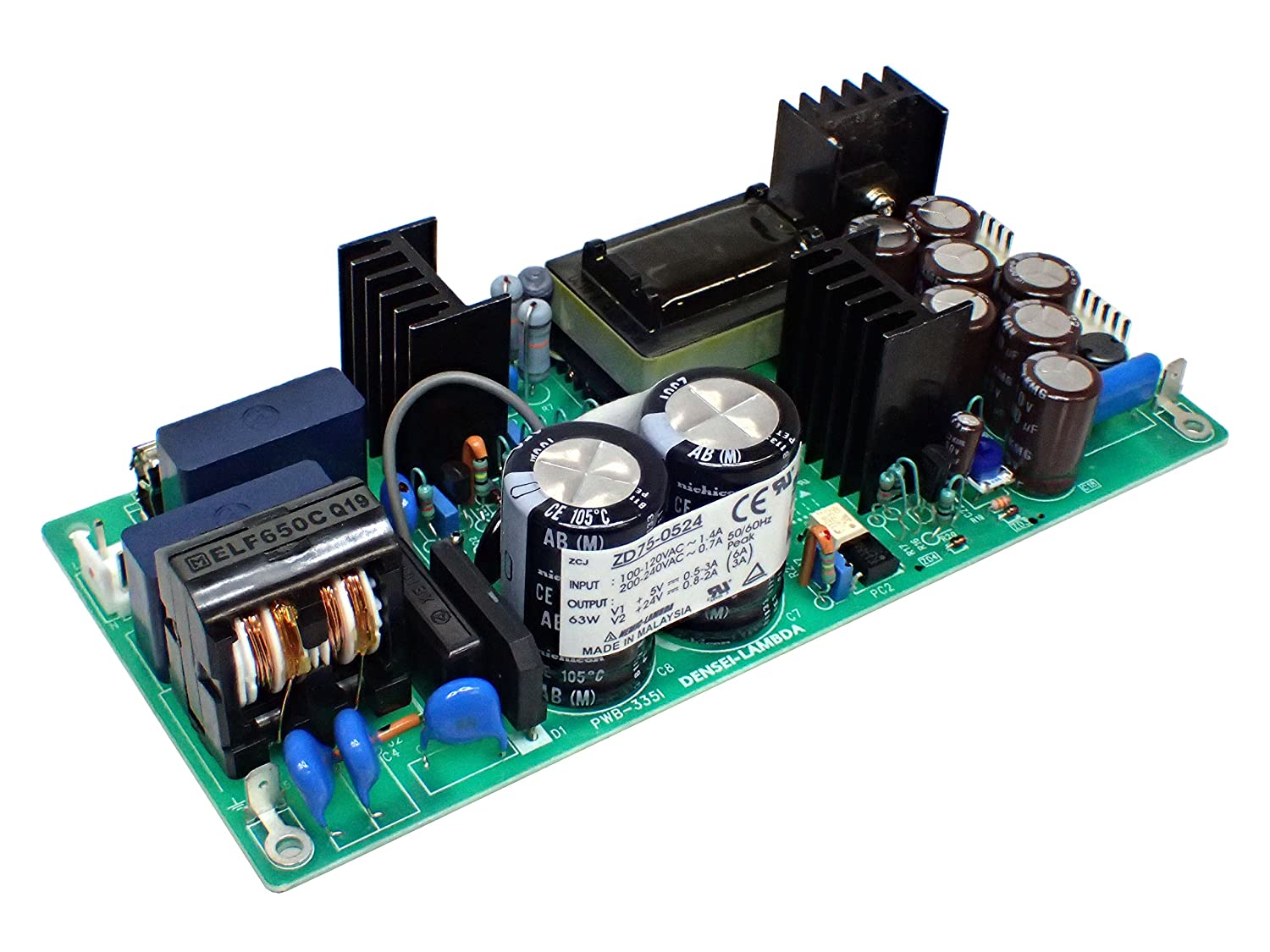 NEMIC LAMBDA 二出力 スイッチング電源 63W 5V 3A 24V 2A ZDシリーズ ZD75-0524