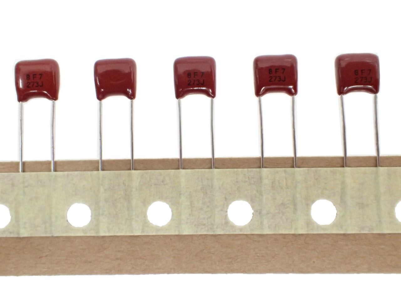 Panasonic ラジアルリード フィルムコンデンサ 50V 0.027μF 105℃ ECQB1H273JF4 (5個セット)