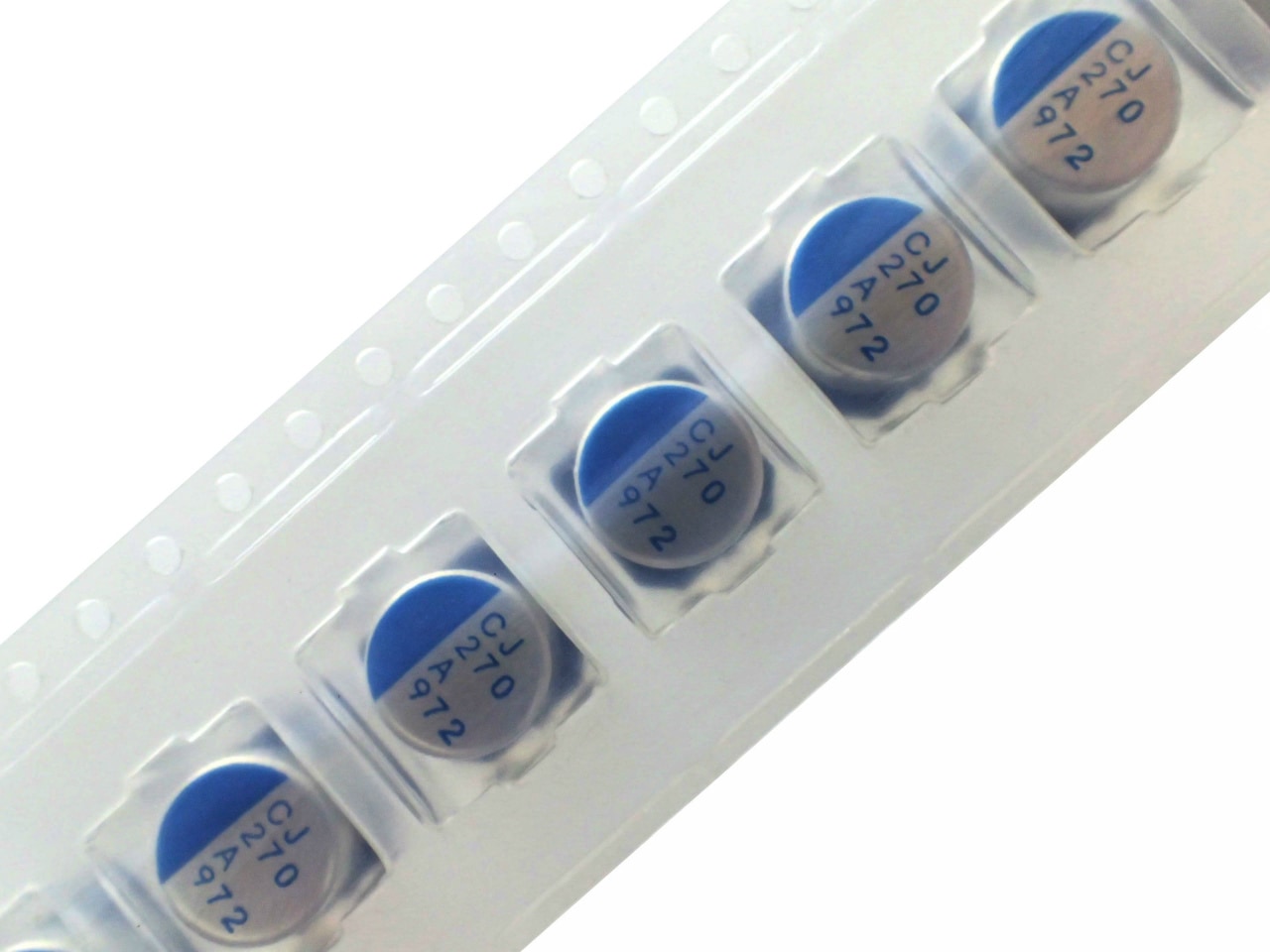 NICHICON SMD 面実装 テーピング品 電解コンデンサ 10V 270uF 105℃ PCJ1A271MCL1GS (5個セット)