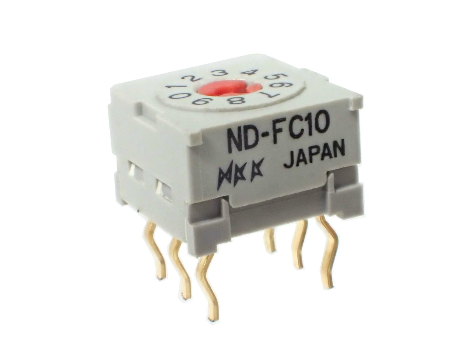 NKK 極超小形 ロータリスイッチ PC端子形 フラットタイプ ND-FC10P (5個セット)|部品|カテゴリ別