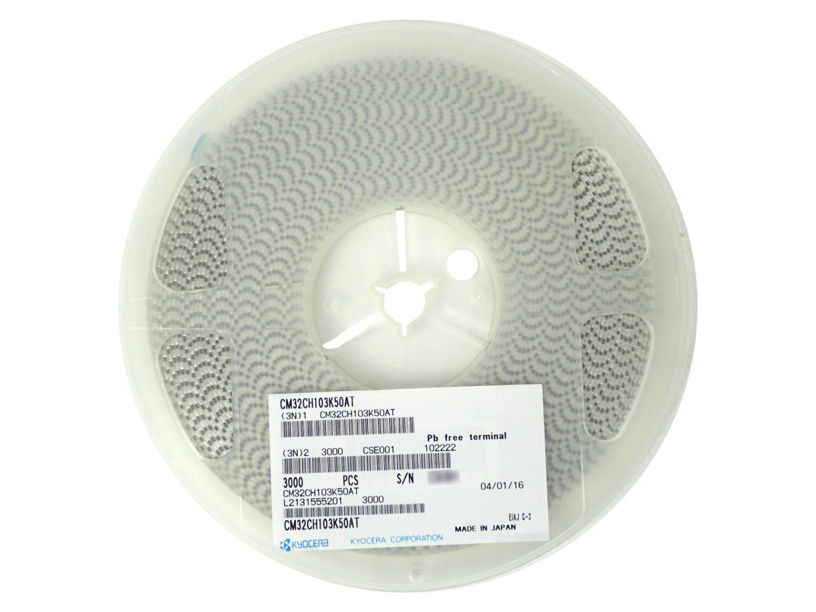 KYOCERA 積層セラミックコンデンサ 50V 10000pF CM32CH103K50AT (3,000個セット)|部品|カテゴリ別