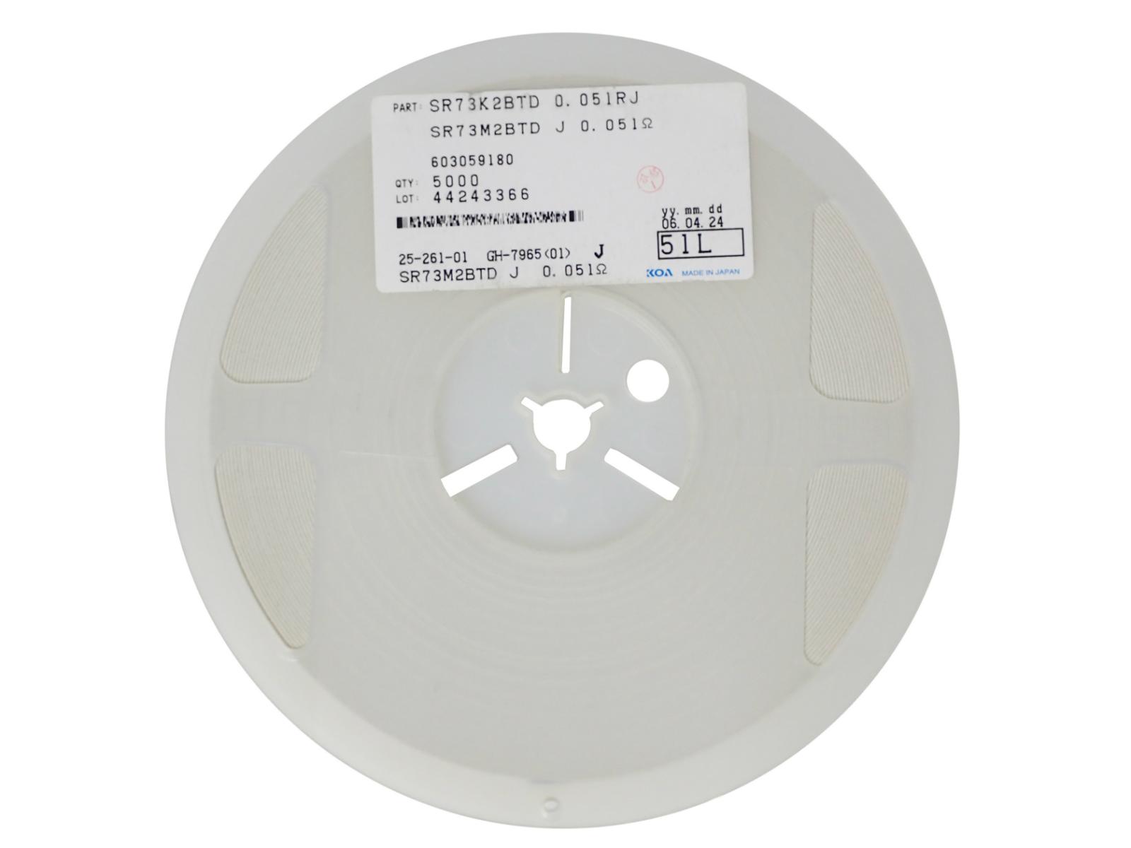 KOA 角形 低抵抗 チップ 抵抗器 0.25W 0.051Ω SR73M2BTD51LJ (5,000個セット)|部品|カテゴリ別