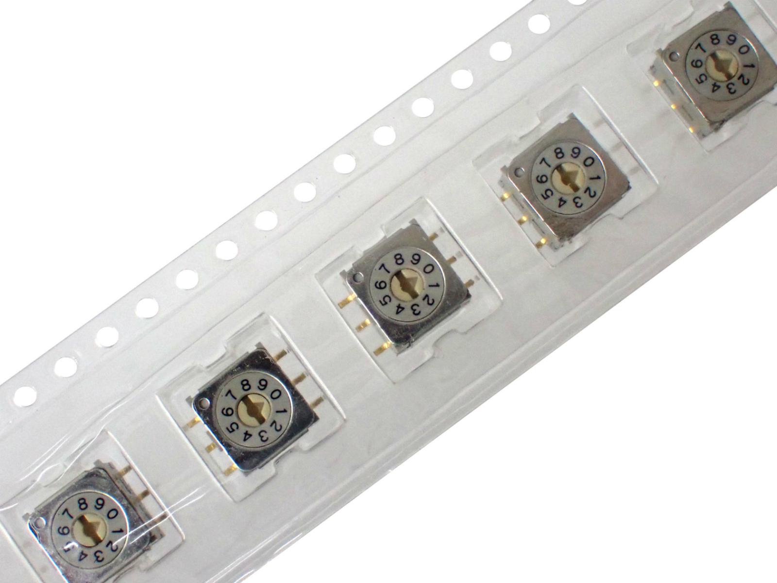 NKK SMD 極超小形 ディップ ロータリスイッチ 10極 ND3シリーズ ND3-FR10P-TP|部品|カテゴリ別