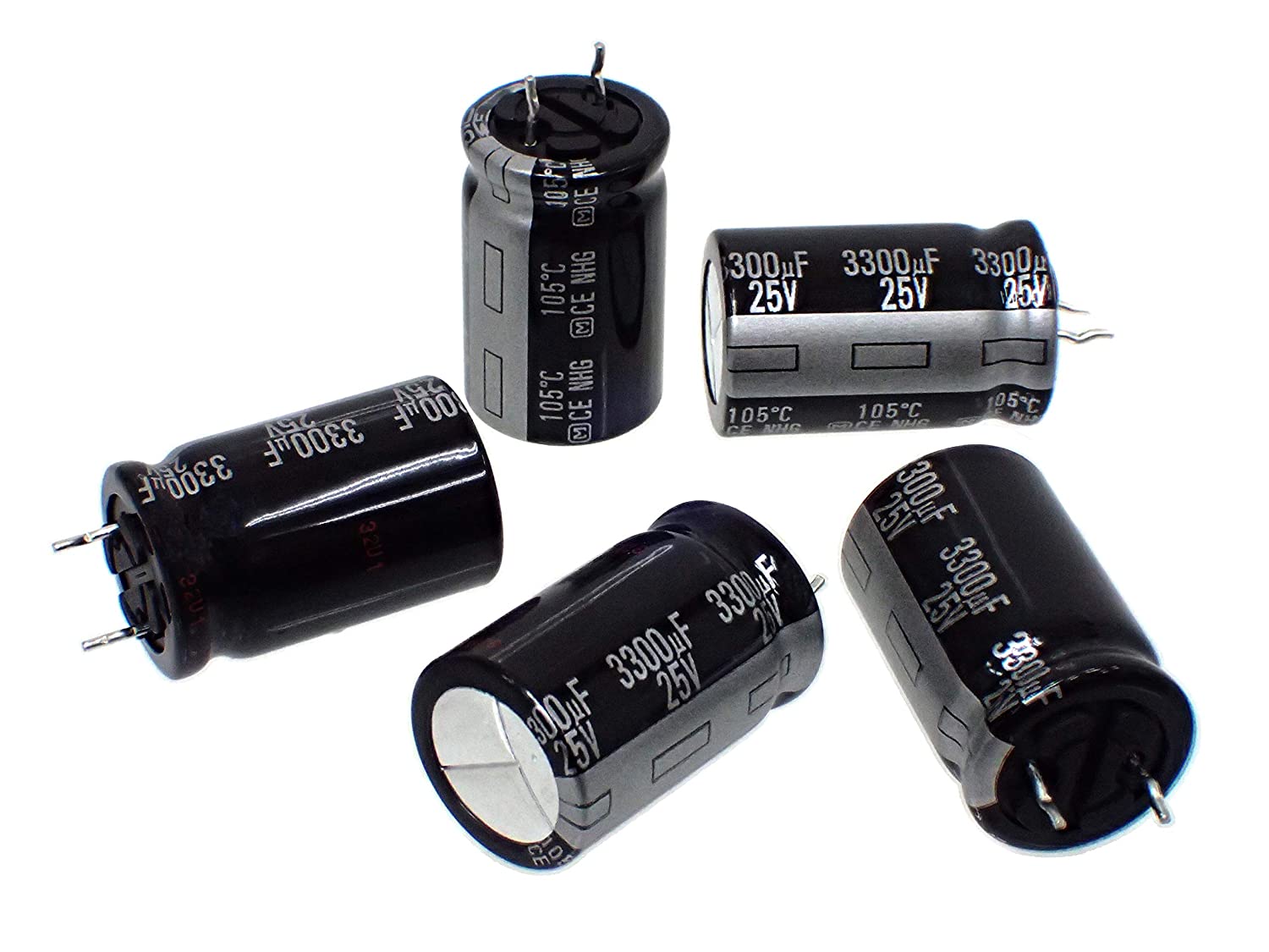 ラジアルリード アルミ 電解 コンデンサ 25V 3300μF 105℃ ECA1EHG332E (5個セット)|部品|カテゴリ別