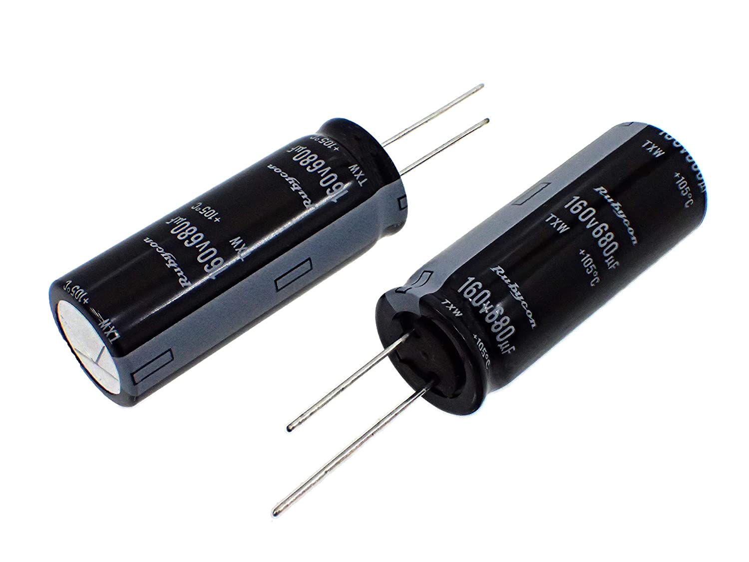 Rubycon ラジアルリード 長寿命 アルミ 電解コンデンサ 160V 680uF 105℃ 160TXW680M-EFC-18×45 （2個セット）|部品|カテゴリ別