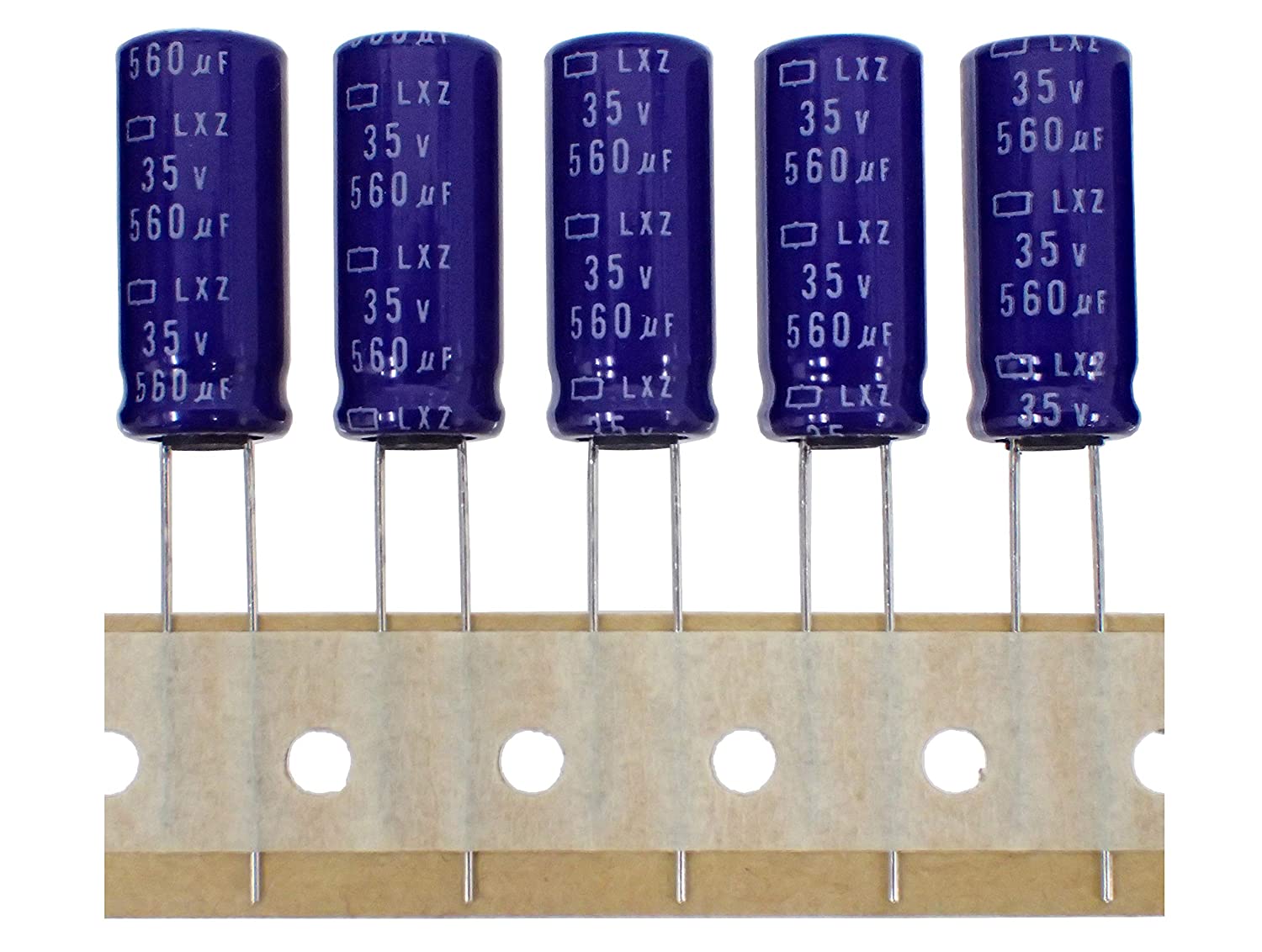 NIPPON CHEMI CON ラジアルリード 小形 電解コンデンサ 35V 560μF 105℃ ELXZ350ETD561MJ25N (5個セット)|部品|カテゴリ別