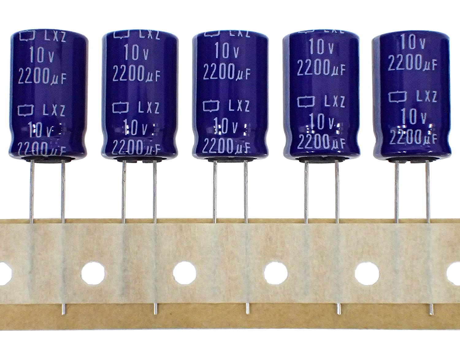NIPPON CHEMI CON ラジアルリード 小形 アルミ 電解コンデンサ 10V 2200uF 105℃ ELXZ100ETD222MK20N (5個セット)|部品|カテゴリ別