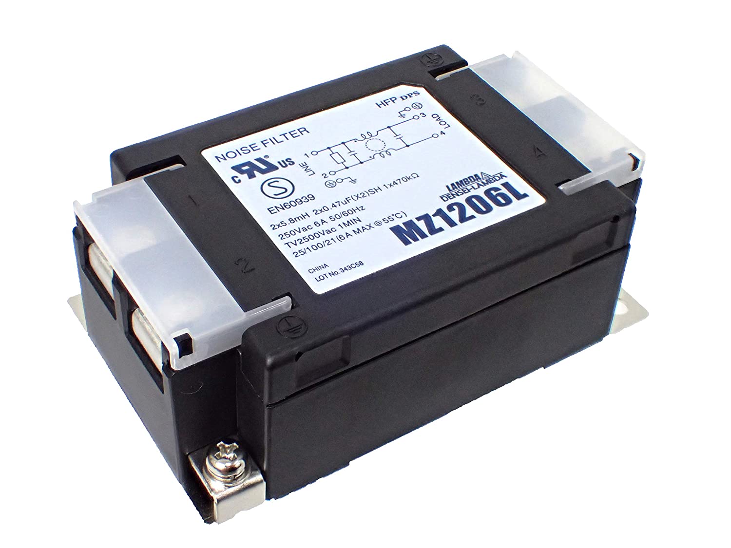 TDK LAMBDA 電源ライン用 EMCフィルタ ノイズフィルタ 250V 6A 低漏洩電流タイプ MZ1206L