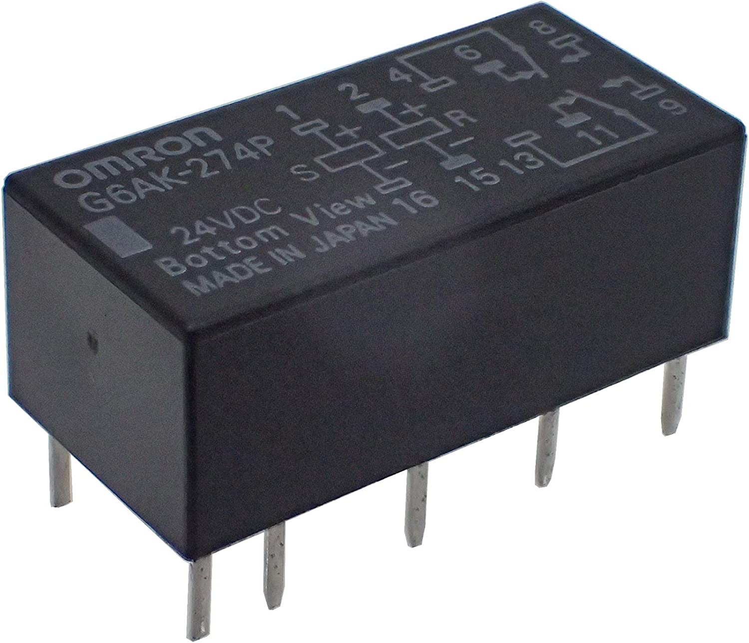 OMRON  標準品 形G6A 2巻線ラッチング形 DC24V ミニリレー G6AK-274P|部品|カテゴリ別