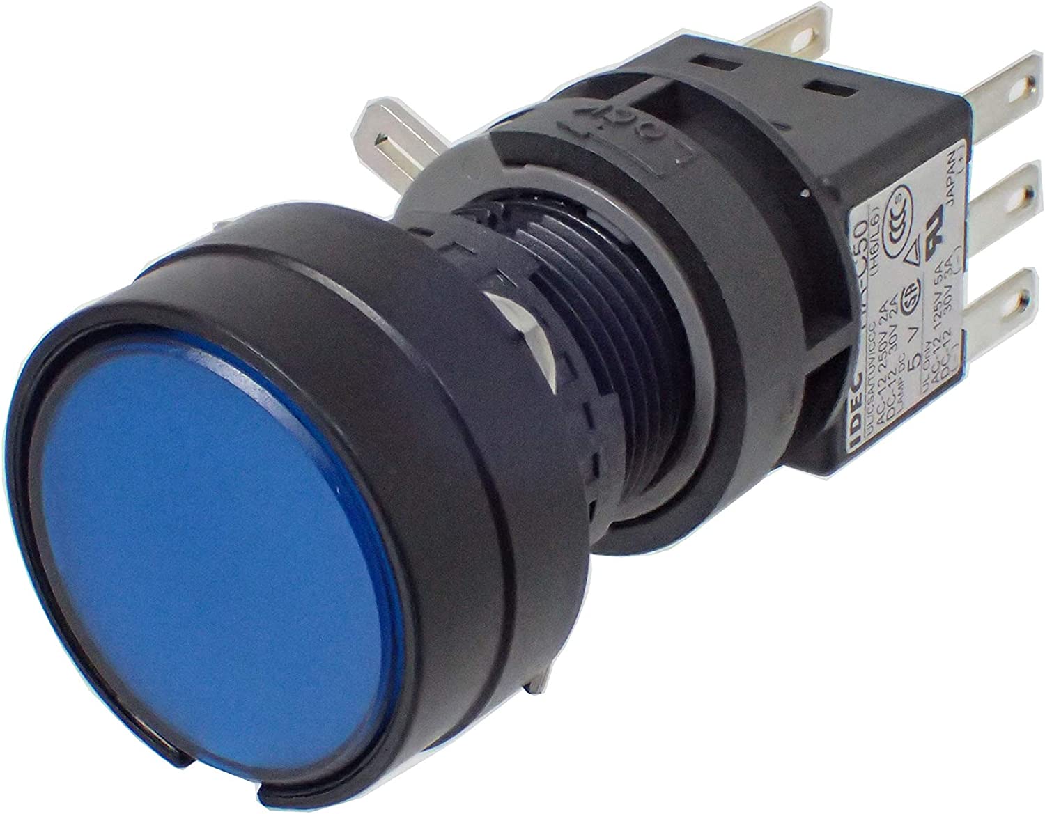 IDEC  φ16  小形 コントロール ユニット 照光押ボタンスイッチ DC5V 1c HA1L-M1C51S (青)|部品|カテゴリ別