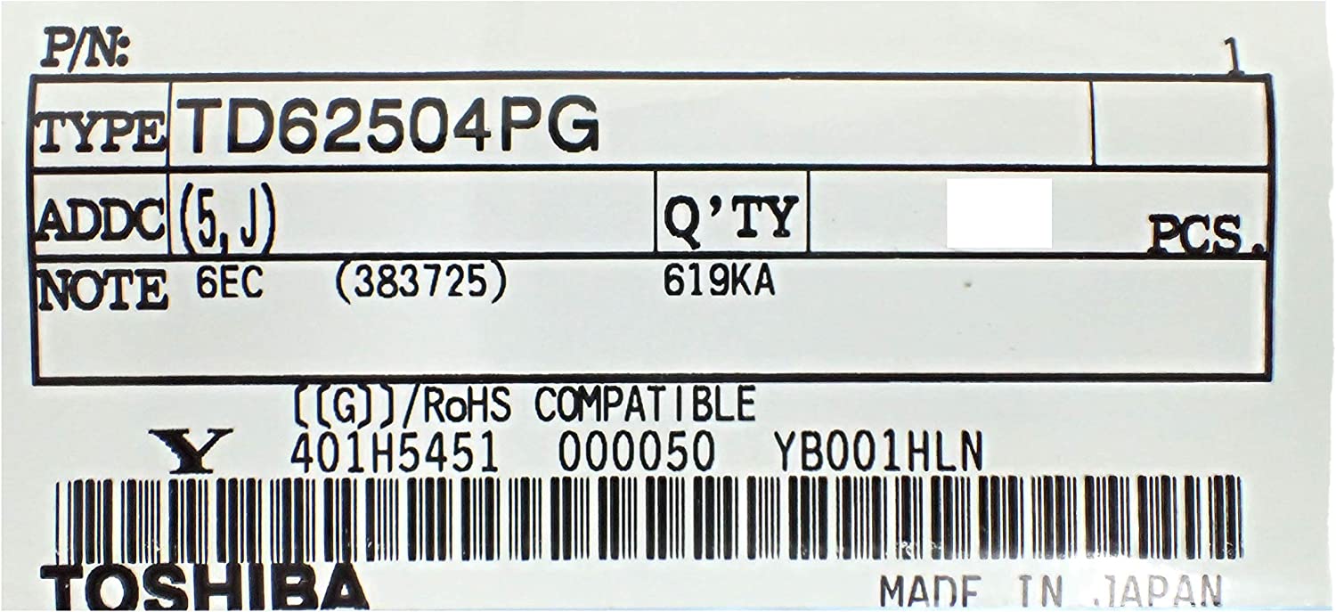 TOSHIBA Bipolar Digital Integrated Circuit Silicon Monolithic 7ch Single Driver TD62504PG(5,J) (2個セット)