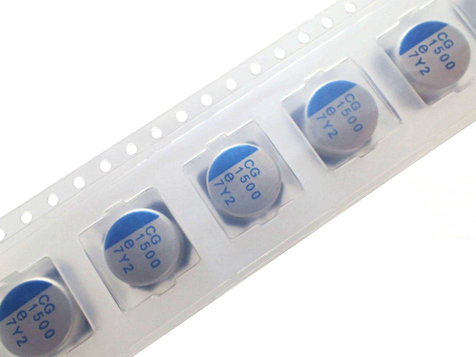 NIPPON CHEMI CON SMD 面実装 テーピング品 電解コンデンサ 2.5V 1500uF  105℃PCG0E152MCL1GS (5個セット)|部品|カテゴリ別