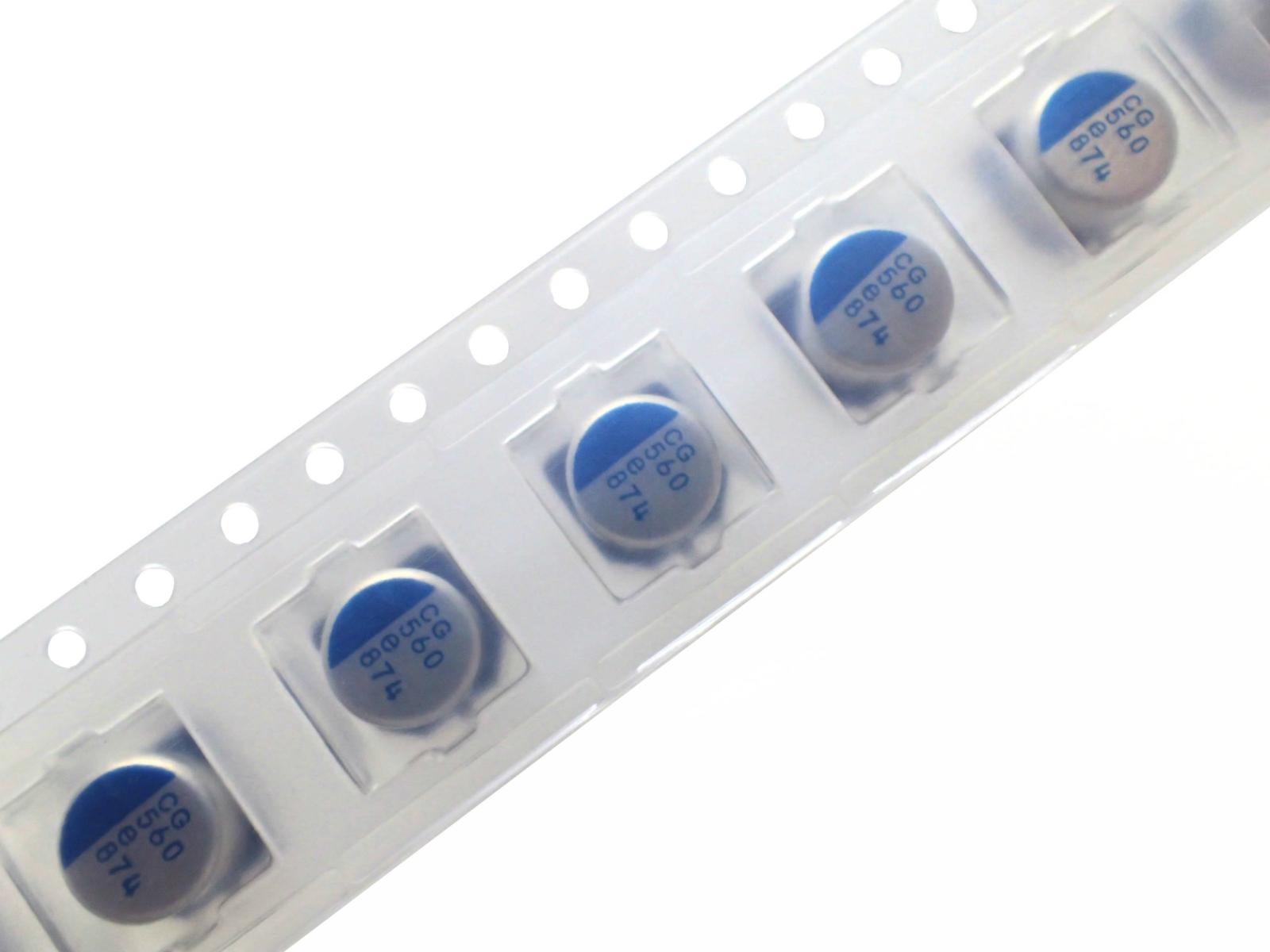 NIPPON CHEMI CON SMD 面実装 テーピング品 電解コンデンサ 2.5V 560uF  105℃ PCG0E561MCL1GS (5個セット)|部品|カテゴリ別