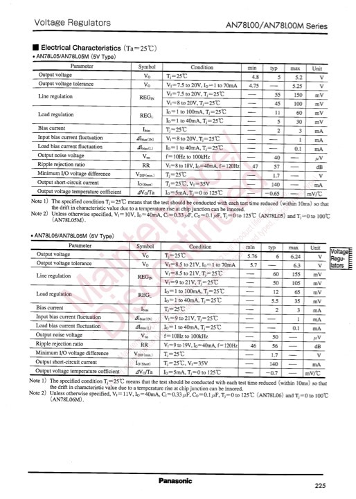 Panasonic 三端子 レギュレータ 5V 0.1A AN78L05 (5個セット